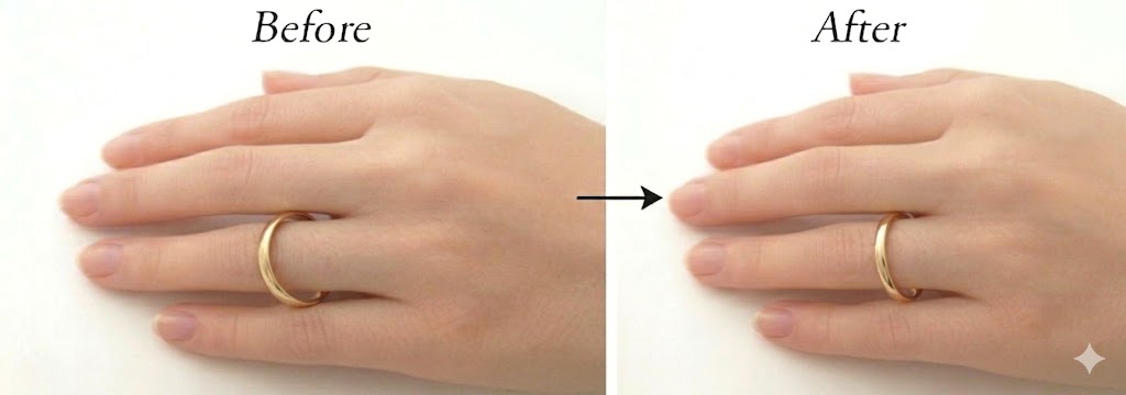 サイズ直しを行った指輪のbefore・after