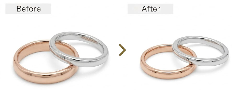 サイズ直しを行った指輪のbefore・after